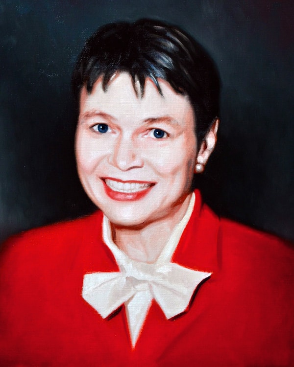 Oil portrait painting of a friend of Ronald Reagan by Hazel Morgan